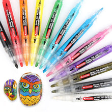 Mobee Dual Tip Acrylic Paint Marker 12 colors