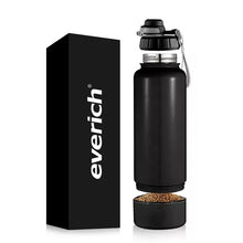 Everich Double Walled Vacuum Insulated Bottle with Storage - Black