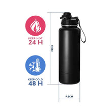 Everich Double Walled Vacuum Insulated Bottle with Storage - Black