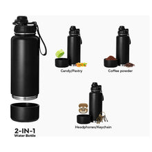 Everich Double Walled Vacuum Insulated Bottle with Storage - Black